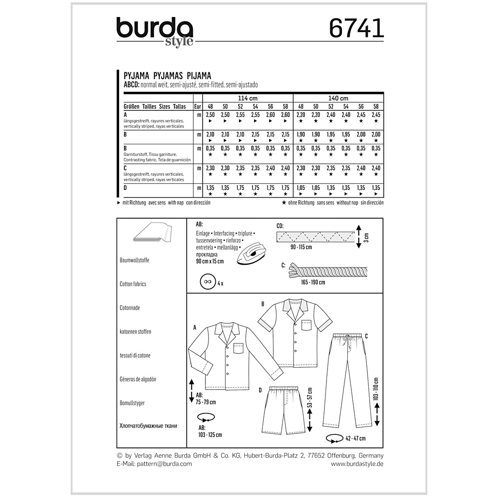 Burda Mønster, Herre Pyjamas - Billede 2