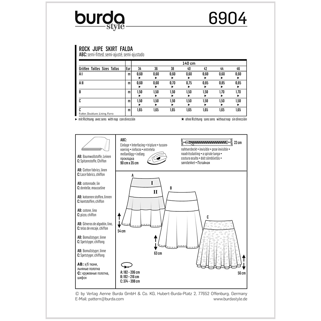 Burda Mønster, Nederdel - Billede 2