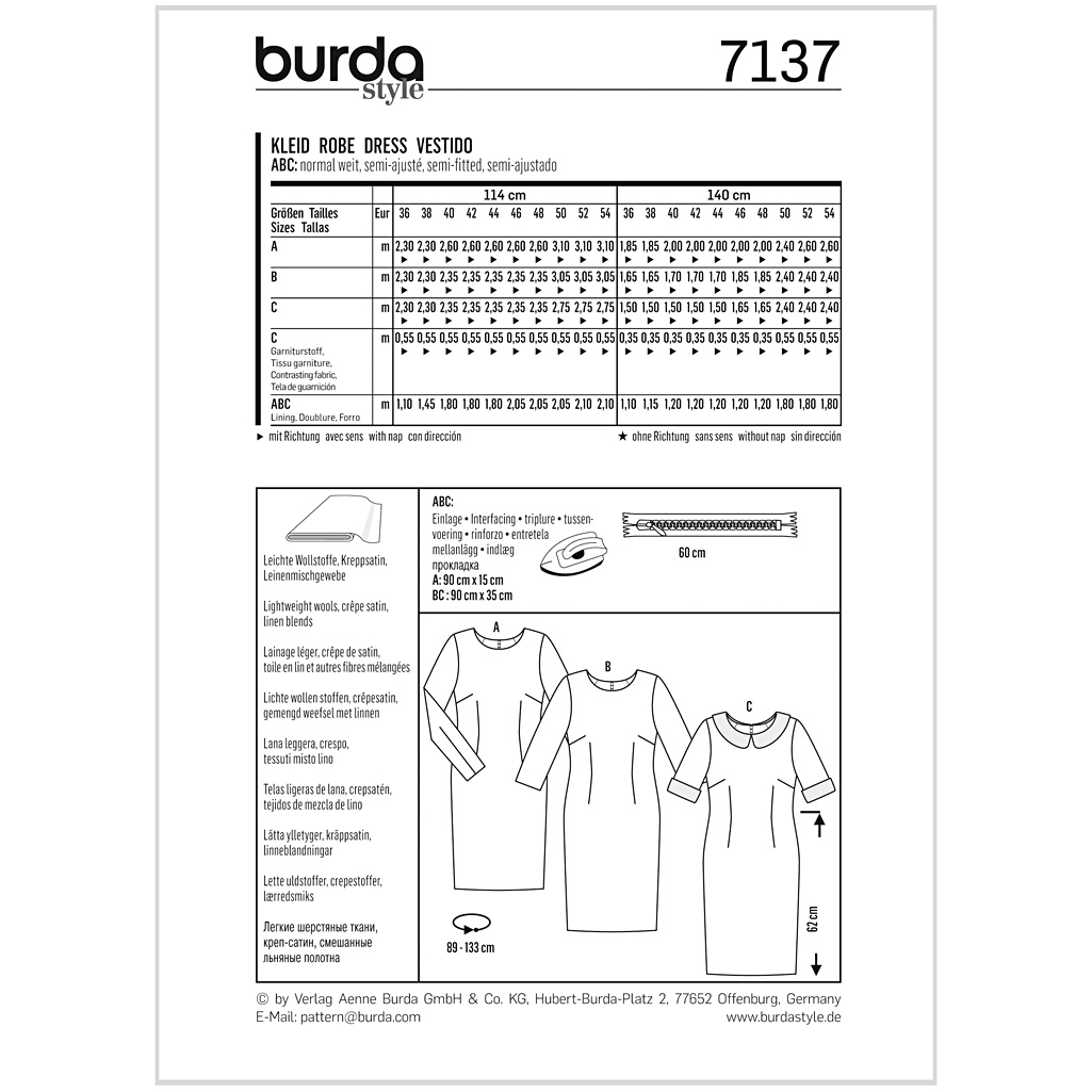 Burda Mønster, Kjole - Billede 2
