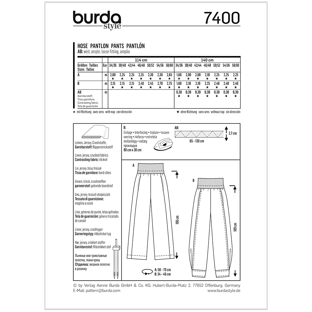 Burda mønster, Bukser, - Billede 2