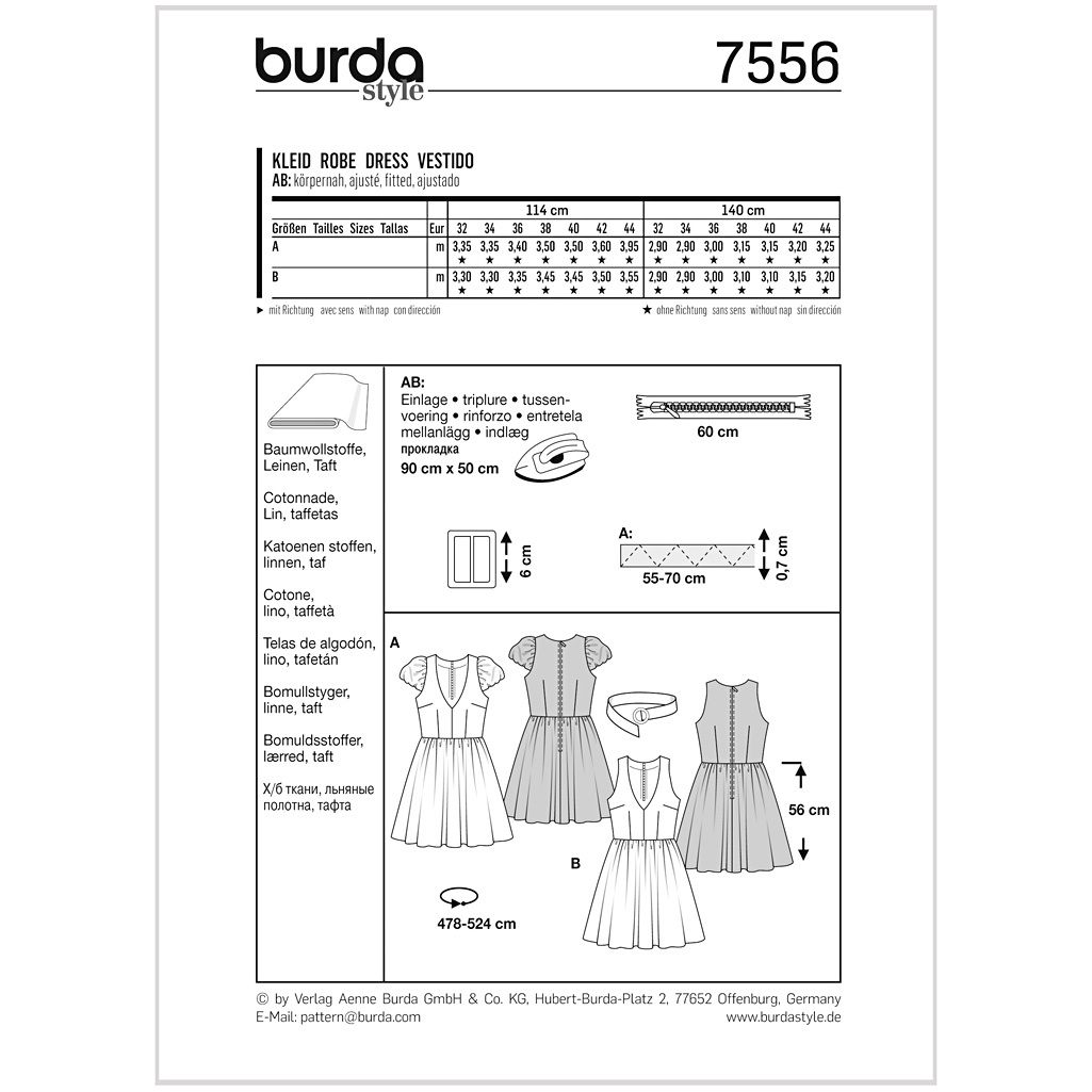 Burda Mønster, Kjole, 1stk. - Billede 2