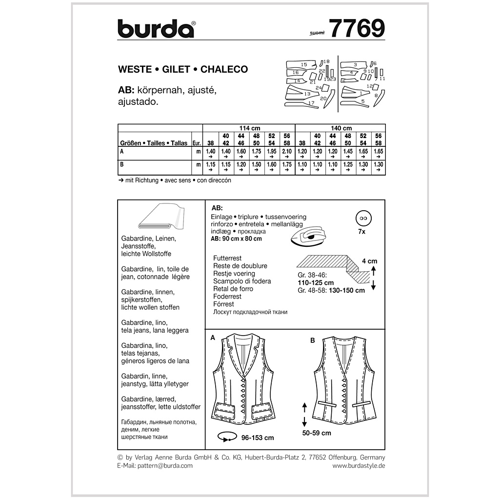 Burda Mønster, Vest - Billede 2