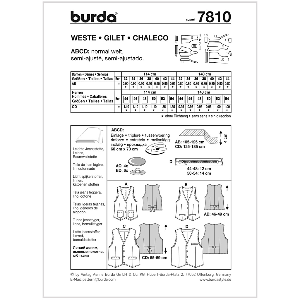 Burda Mønster, Vest - Billede 2