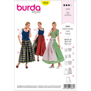 Burda Mønster, karneval Dirndl kjole