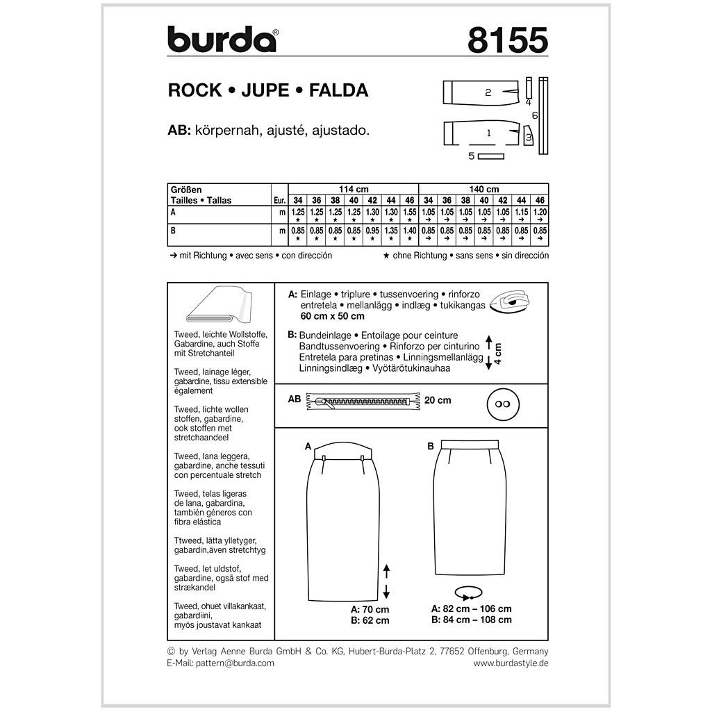 Burda Mønster, Nederdel - Billede 2
