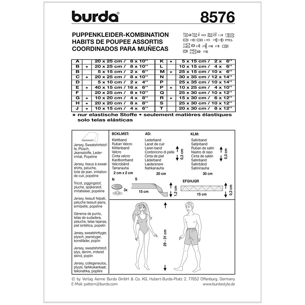 Burda Mønster, Dukketøj, 1stk. - Billede 2