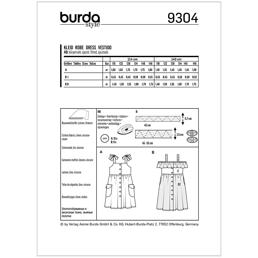 Burda Mønster, gul, Kjole, 1stk. - Billede 2