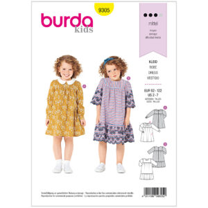 Burda Mønster Børn, Kjole Str 92-122