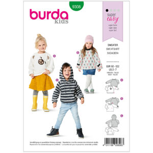 Burda Mønster Børn, Sweatshirt Str 92-122