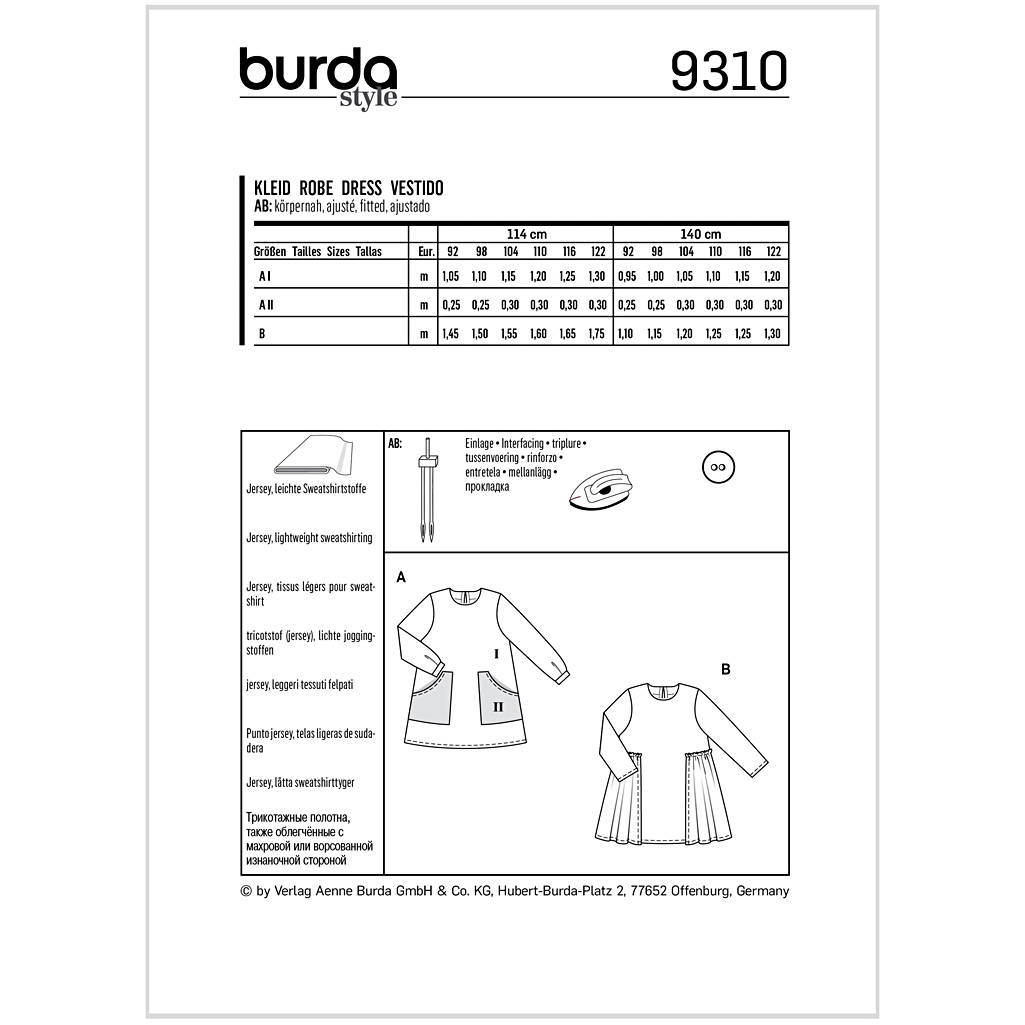 Burda Mønster, Kjole, 1stk. - Billede 2