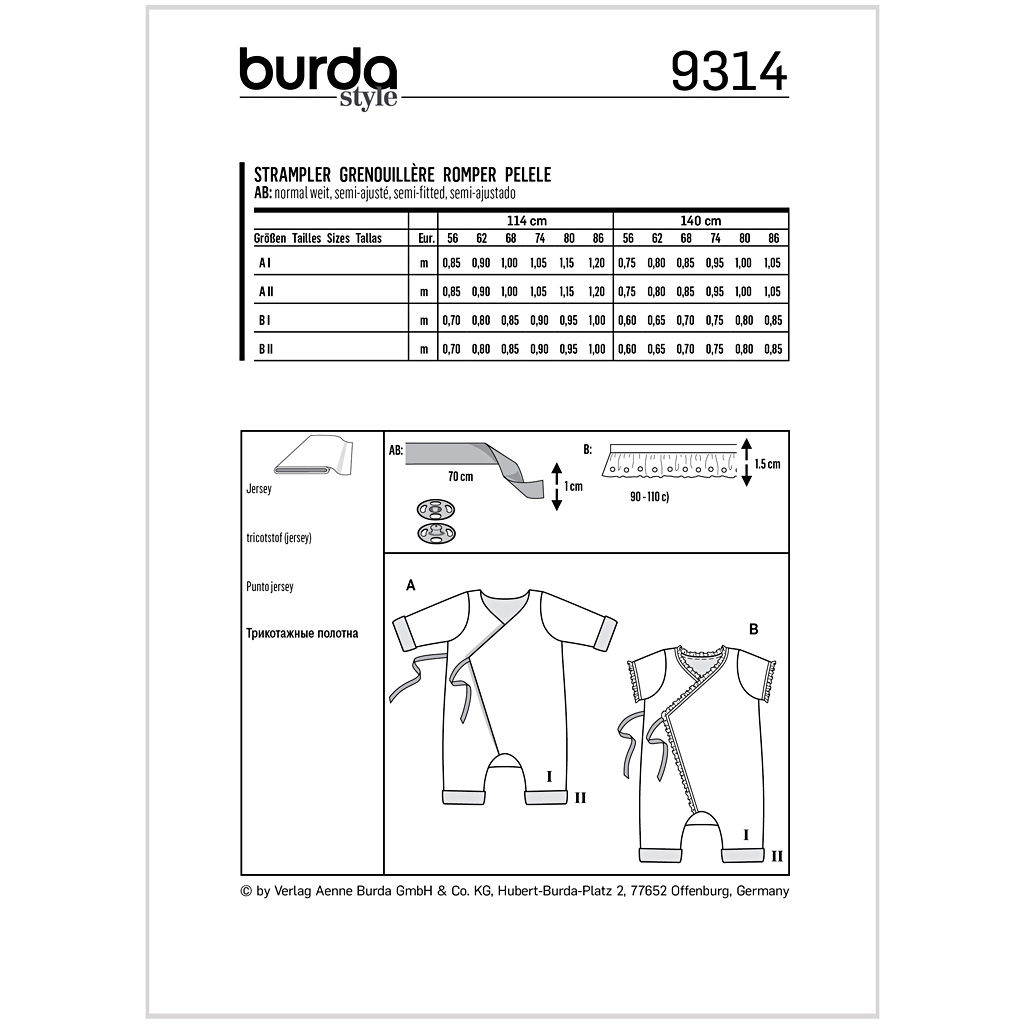 Burda Mønster, Babytøj Str 56-86 - Billede 2