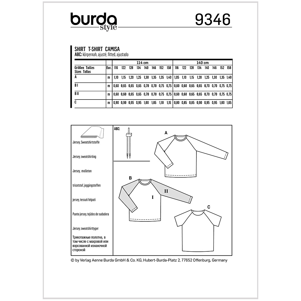 Burda Mønster Børn, Shirt, Str 116-158 - Billede 2
