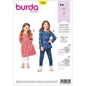 Burda Mønster Børn, Bluse & Kjole Str 92-122