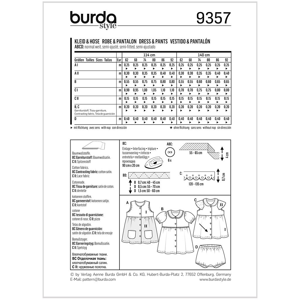 Burda Mønster, Kjole & Buks, 1stk. - Billede 2