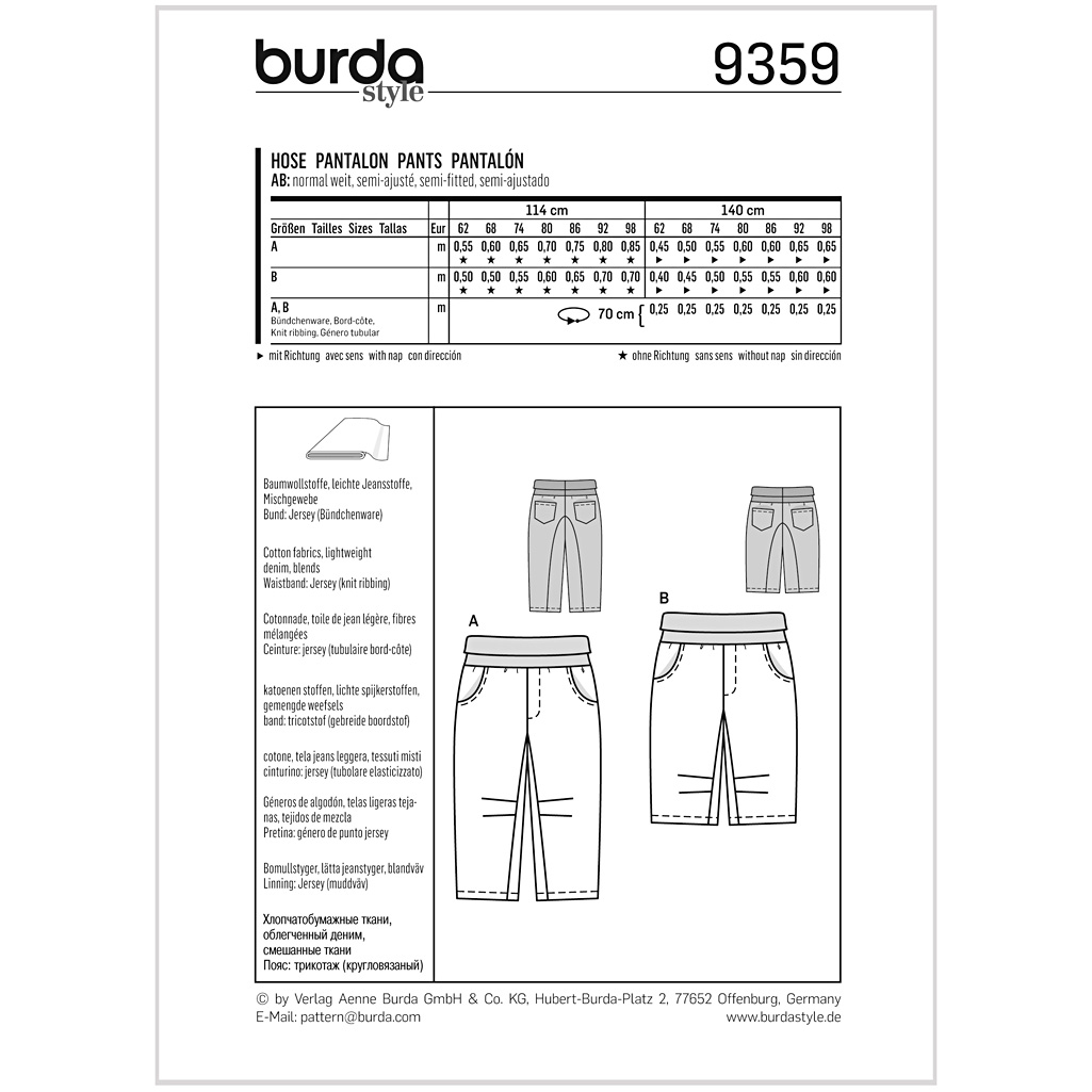 Burda Mønster, Buks, 1stk. - Billede 2