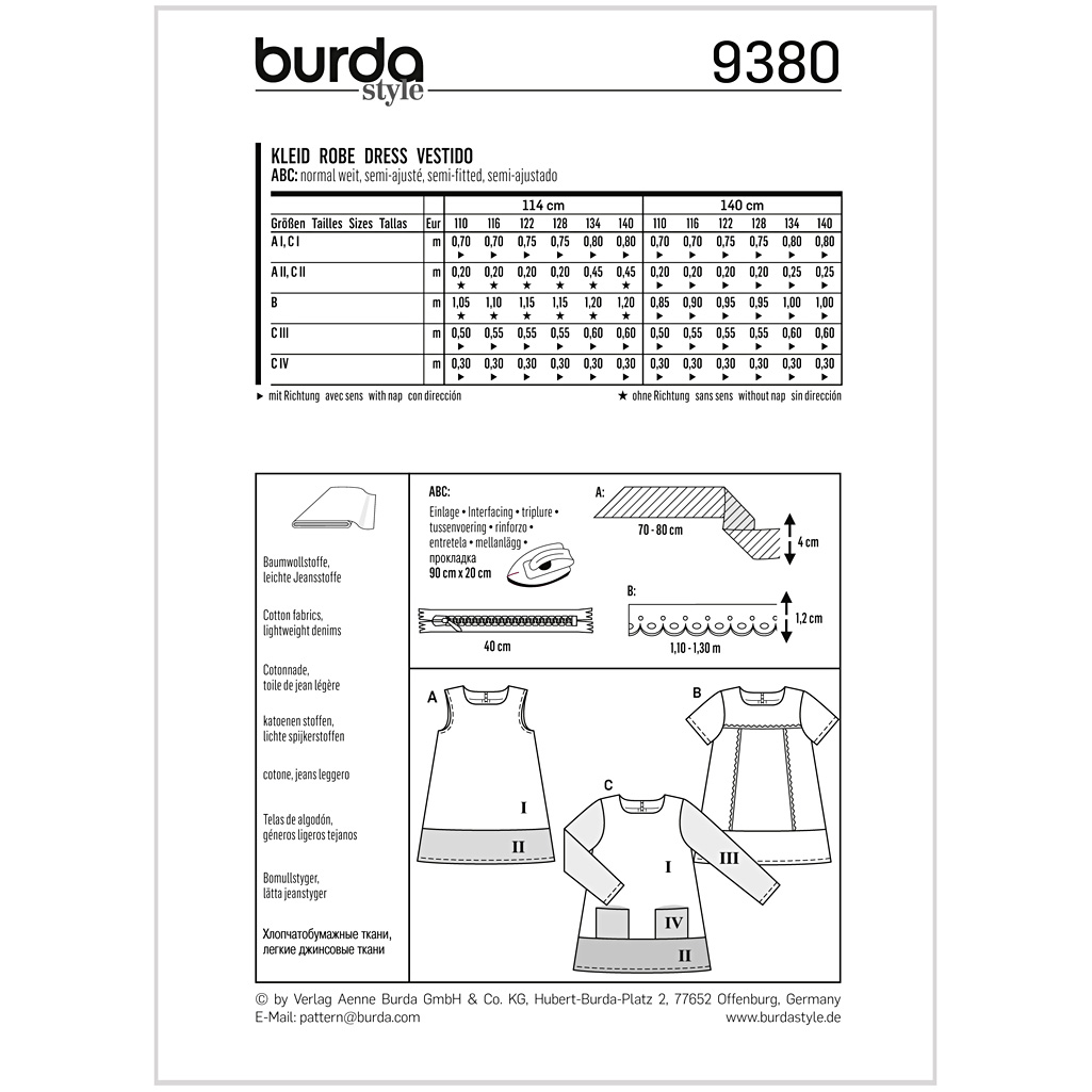 Burda Mønster, Kjole, 1stk. - Billede 2