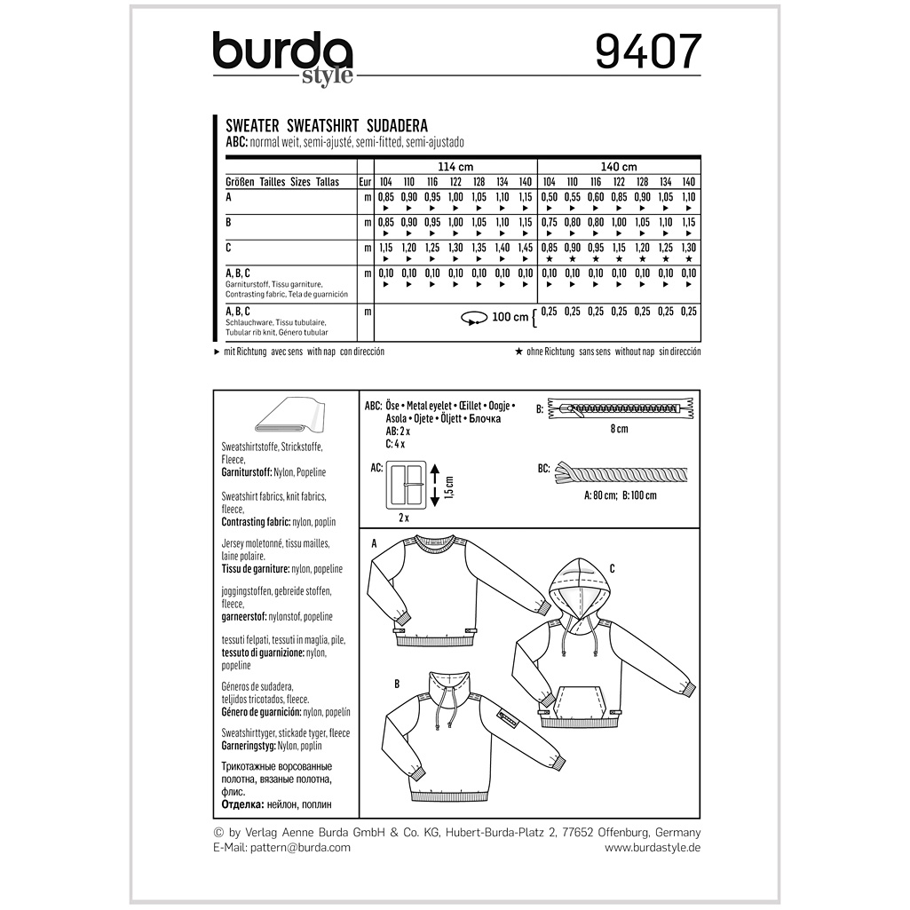 Burda Mønster, Sweater, 1stk. - Billede 2