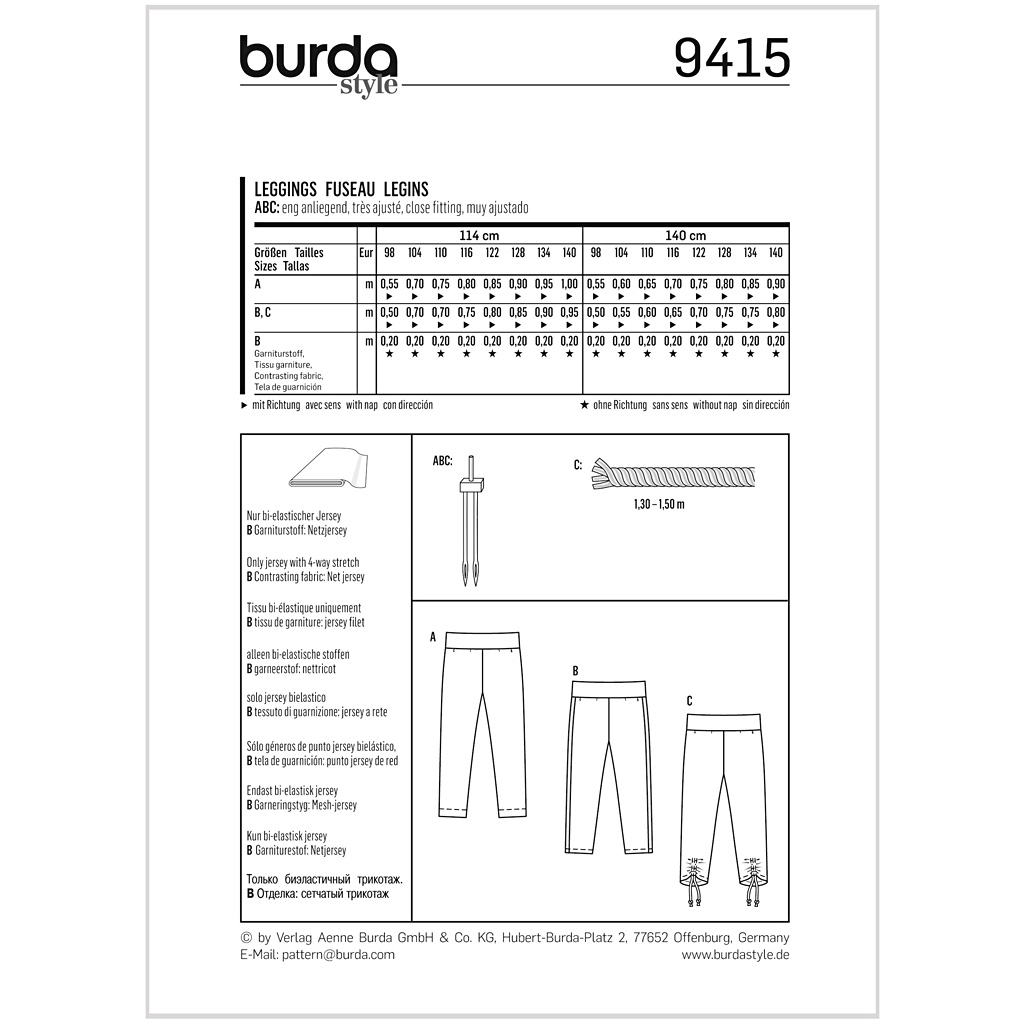 Burda Mønster, Legging, 1stk. - Billede 2