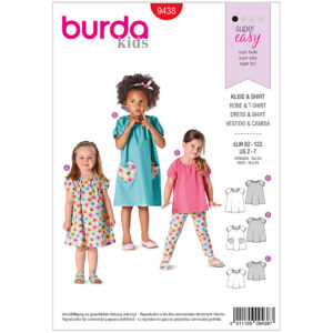 Burda mønster Børn ,Kjole og bluse. Str 92-122