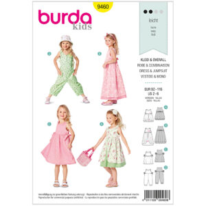 Burda Mønster børn, Kjole. str 92-116