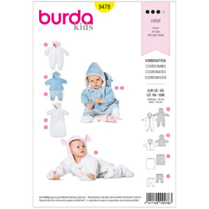 Burda Mønster baby, Kombination. Str 56-86