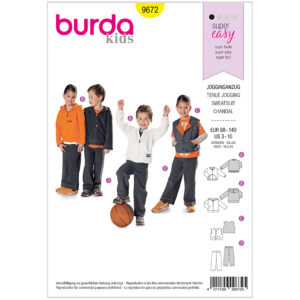 Burda Mønster børn, Joggingdragt, Str.98-140