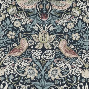 Kanvas m/ fugle og bær William Morris Marine