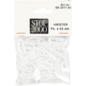 Gardin hægter 50 stk, hvid, 1stk.