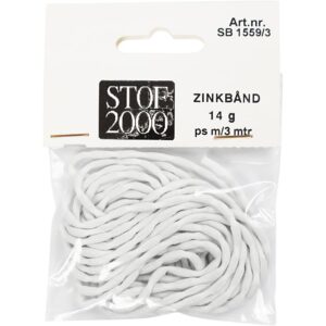 Zink bånd 3 m x 14 gr., hvid, 1stk.