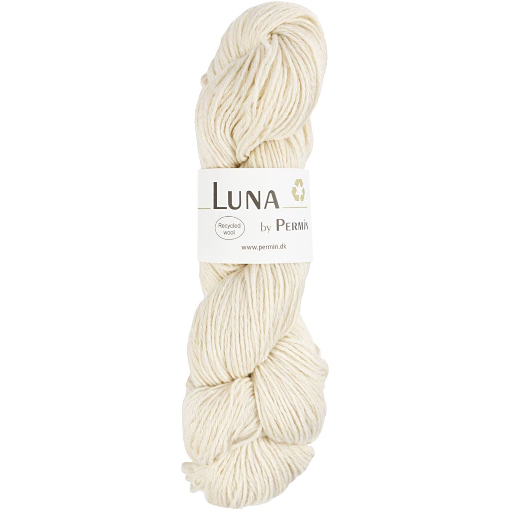 Luna 100% Recycled uld Råhvid