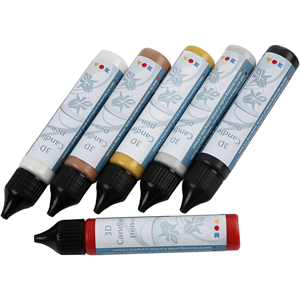 Lysvoks, standardfarver, 6x28 ml/ 1 pk. - Billede 2