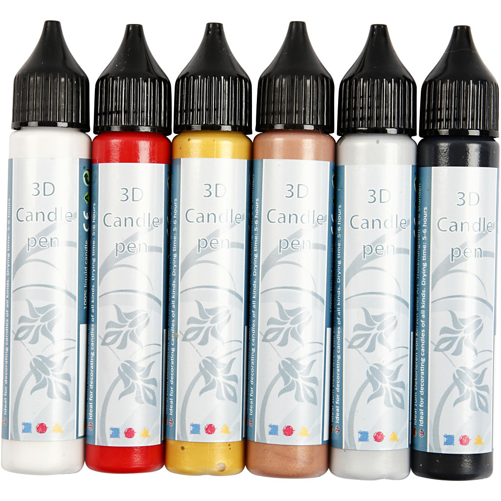 Lysvoks, standardfarver, 6x28 ml/ 1 pk. - Billede 3
