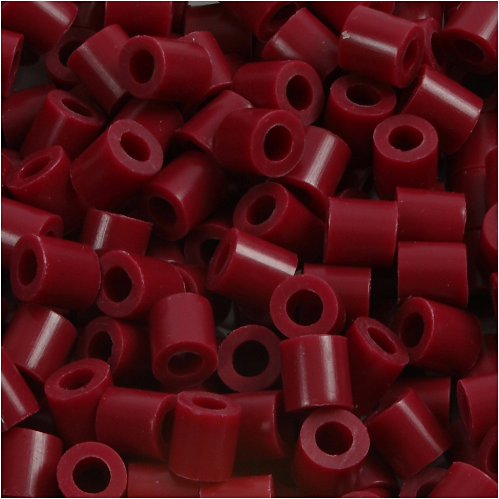Rørperler, vinrød (32239), str. 5x5 mm, hulstr. 2,5 mm, medium, 1100 stk./ 1 pk. - Billede 3