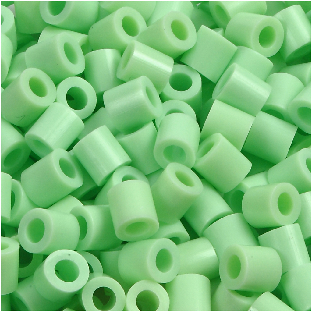 Rørperler, grøn pastel (32252), str. 5x5 mm, hulstr. 2,5 mm, medium, 6000 stk./ 1 pk. - Billede 3