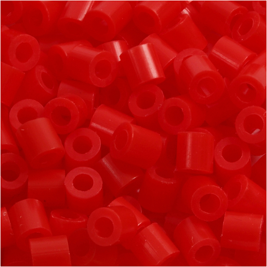 Rørperler, lys rød (32225), str. 5x5 mm, hulstr. 2,5 mm, medium, 1100 stk./ 1 pk. - Billede 3