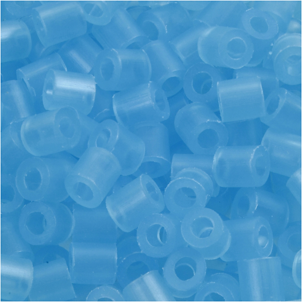 Rørperler, blå neon (32235), str. 5x5 mm, hulstr. 2,5 mm, medium, 1100 stk./ 1 pk. - Billede 3