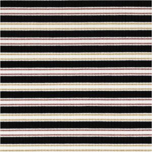Stribet viscose rib m/ lurex Sort