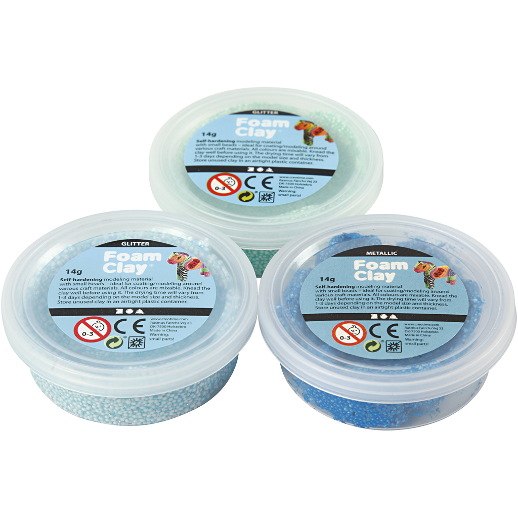 Foam Clay®, blå, lyseblå, grøn, glitter,metallic, 3x14 g/ 1 pk. - Billede 6
