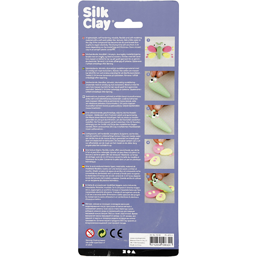 Silk Clay®, lys grøn, neon pink, neon gul, 3x14 g/ 1 pk. - Billede 4