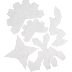 Støbeforme, transparent, geometiske former, H: 6-13 cm, 5 stk./ 1 pk.