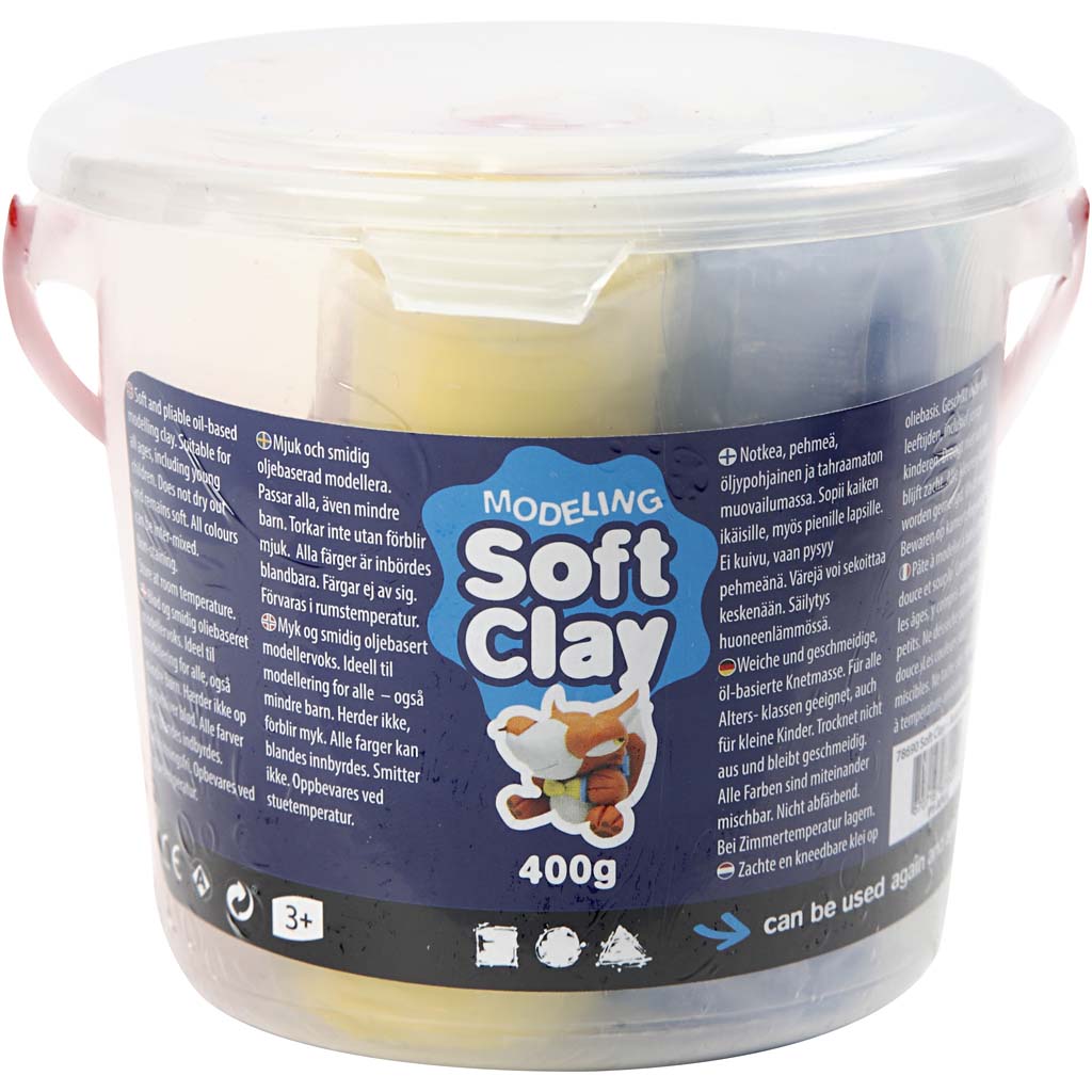 Soft Clay Modellervoks, ass. farver, H: 9,5 cm, 400 g/ 1 spand - Billede 5