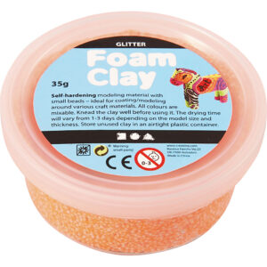 Foam Clay®, orange, glitter, 35 g/ 1 ds.