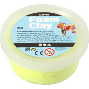 Foam Clay®, gul, glitter, 35 g/ 1 ds.