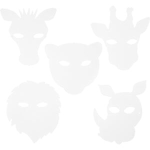 Junglemasker, hvid, H: 22,5-25 cm, B: 20,5-22,5 cm, 230 g, 16 stk./ 1 pk.