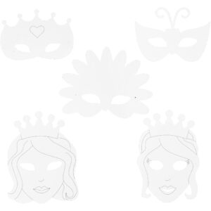 Eventyrmasker, hvid, H: 13,5-25 cm, B: 17-25 cm, 230 g, 16 stk./ 1 pk.
