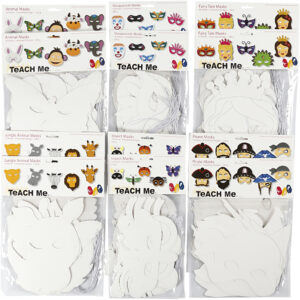 Kartonmasker, hvid, H: 15-22 cm, B: 24-25 cm, 230 g, 192 stk./ 1 pk.