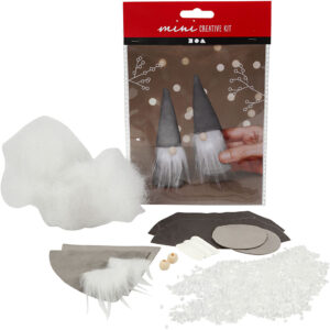 Mini DIY Kit, grå, Næsenisser, H: 12 cm, 1 sæt