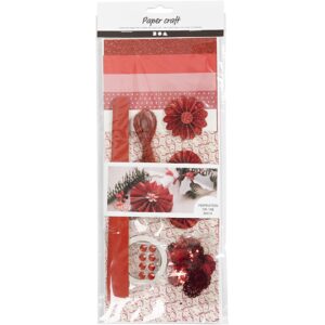 Kreativt Mix, Papirklip, rød, creme, 1 pk