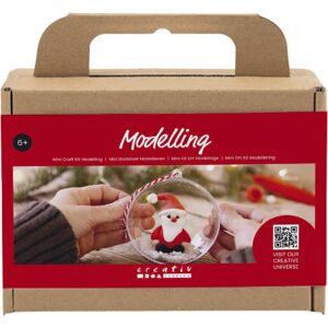 Mini DIY Kit Modellering, Julemand, rød/hvid 1 pk.
